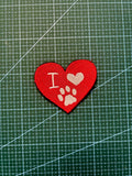Ich ❤️ Paw (Herzförmiger) Patch